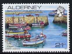 Guernsey - Alderney 1983-93 Braye Harbour 21p unmounted mint SG A12b