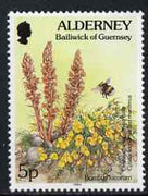 Guernsey - Alderney 1994-98 Flora & Fauna Defs 5p Bumble Bee & Flowers unmounted mint SG A64