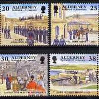 Guernsey - Alderney 1999 Garrison Island (3rd series) perf set of 8 (4 se-tenant pairs) unmounted mint, SG A132-39