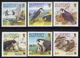 Guernsey - Alderney 2000 WWF - Peregrine Falcon perf set of 6 unmounted mint SG A140-45