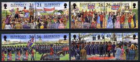 Guernsey - Alderney 2000 Garrison Island (4th series) perf set of 8 (4 se-tenant pairs) unmounted mint, SG A154-61