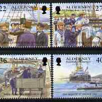 Guernsey - Alderney 2001 Garrison Island (5th series) perf set of 8 (4 se-tenant pairs) unmounted mint, SG A176-83