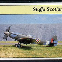 Staffa 1982 WW2 Aircraft #3 (Hurricane) imperf souvenir sheet (£1 value) unmounted mint