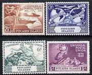 Pitcairn Islands 1949 KG6 75th Anniversary of Universal Postal Union set of 4 mounted mint, SG 13-16