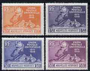 New Hebrides - French 1949 KG6 75th Anniversary of Universal Postal Union set of 4 mounted mint, SG F77-80