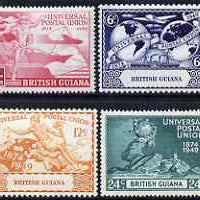 British Guiana 1949 KG6 75th Anniversary of Universal Postal Union set of 4 mounted mint, SG 324-7