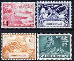 British Guiana 1949 KG6 75th Anniversary of Universal Postal Union set of 4 mounted mint, SG 324-7