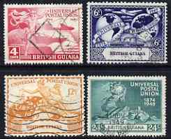 British Guiana 1949 KG6 75th Anniversary of Universal Postal Union set of 4 fine cds used SG 324-7