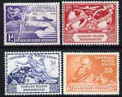 Falkland Islands Dependencies 1949 KG6 75th Anniversary of Universal Postal Union set of 4 mounted mint, SG G21-4