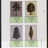 Eynhallow 1982 Trees (Silver Birch, Horse Chestnut, Spruce, Poplar) imperf,set of 4 values (10p to 75p) unmounted mint