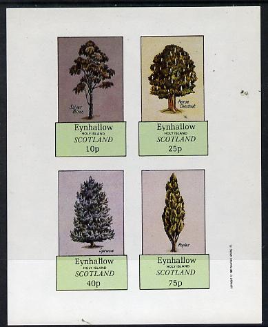 Eynhallow 1982 Trees (Silver Birch, Horse Chestnut, Spruce, Poplar) imperf,set of 4 values (10p to 75p) unmounted mint