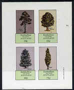 Eynhallow 1982 Trees (Silver Birch, Horse Chestnut, Spruce, Poplar) imperf,set of 4 values (10p to 75p) unmounted mint