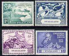 Nyasaland 1949 KG6 75th Anniversary of Universal Postal Union set of 4 mounted mint, SG 163-6