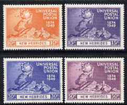 New Hebrides - English 1949 KG6 75th Anniversary of Universal Postal Union set of 4 mounted mint, SG 64-67