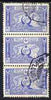 Turkey 1917 Map of Gallipoli 50pa blue fine used strip of 3 with Naplous cancel