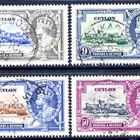 Ceylon 1935 KG5 Silver Jubilee set of 4, cds used SG 379-82