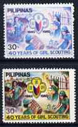 Philippines 1980 40th Anniversary of Girl Scouting 2p with yellow omitted plus normal. both unmounted mint SG 1588var