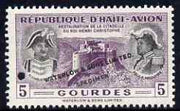 Haiti 1954 Restoration of Christophe's Citadel 5g in unissued colours with tiny security punch hole and overprinted Waterlow & Sons Limited, Specimen unmounted mint, as SG 512, rare printer's sample