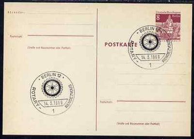 Postmark - West Berlin 1969 8pfg postal stationery card with special cancellation for Rotary Meeting