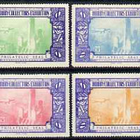 Cinderella - United States 1934 New York Hobby Collectos' Exhibition set of 4 perf labels mounted mint