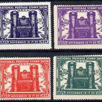 Cinderella - United States 1949 ASDA National Postage Stamp Show set of 4 perf labels mounted mint