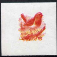 Calf of Man 1973 Birds - Robin 10m imperf proof in magenta & yellow only, the magenta being doubled, on gummed paper, unmounted mint as Rosen CA257