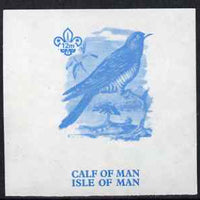 Calf of Man 1973 Birds - Cuckoo 12m imperf proof in blue only on gummed paper (minor wrinkles), unmounted mint as Rosen CA258