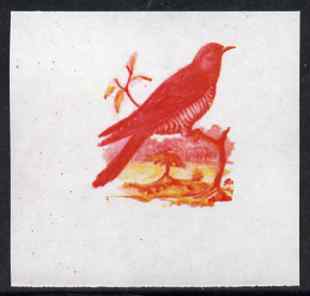 Calf of Man 1973 Birds - Cuckoo 12m imperf proof in magenta & yellow only on gummed paper, unmounted mint as Rosen CA258