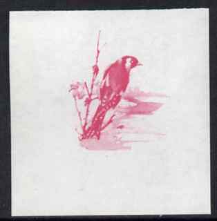 Calf of Man 1973 Birds - Goldfinch 45m imperf proof in magenta only on gummed paper, unmounted mint as Rosen CA265