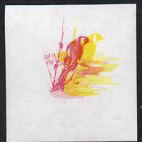 Calf of Man 1973 Birds - Goldfinch 45m imperf proof in magenta & yellow only, the two colours out of register, on gummed paper, unmounted mint as Rosen CA265