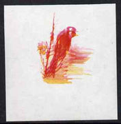 Calf of Man 1973 Birds - Goldfinch 45m imperf proof in magenta & yellow only, the magenta being doubled, on gummed paper, unmounted mint as Rosen CA265