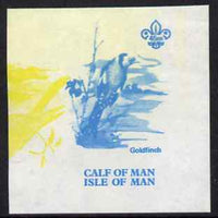 Calf of Man 1973 Birds - Goldfinch 45m imperf proof in blue only (plus yellow inverted from another value) on gummed paper, unmounted mint as Rosen CA265