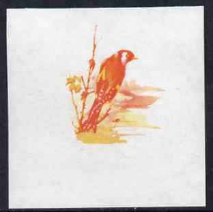 Calf of Man 1973 Birds - Goldfinch 45m imperf proof in magenta & yellow only on gummed paper, unmounted mint as Rosen CA265