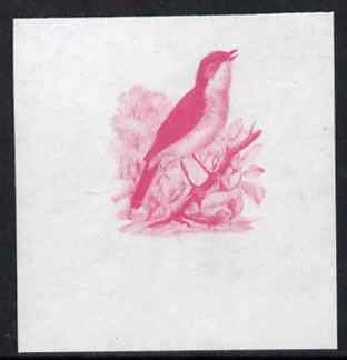 Calf of Man 1973 Birds - Nightingale 50m imperf proof in magenta only on gummed paper, unmounted mint as Rosen CA266