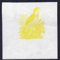 Calf of Man 1973 Birds - Nightingale 50m imperf proof in yellow only on gummed paper, unmounted mint as Rosen CA266