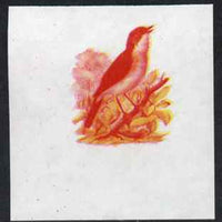 Calf of Man 1973 Birds - Nightingale 50m imperf proof in magenta & yellow only on gummed paper, unmounted mint as Rosen CA266