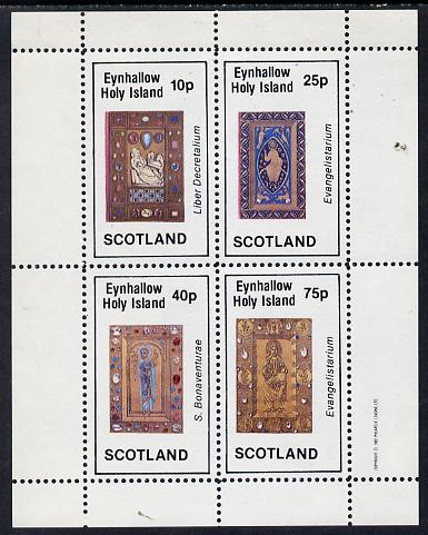 Eynhallow 1982 Ornate Book Covers #2 perf set of 4 (10p to 75p)