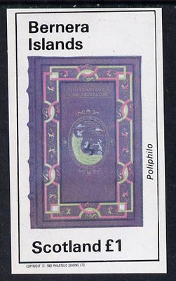 Bernera 1982 Ornate Book Covers #3 imperf souvenir sheet (£1 value)