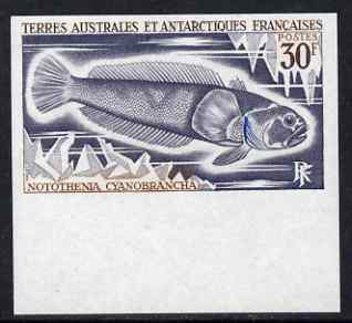 French Southern & Antarctic Territories 1971 Blue-gilled rockcod 30f IMPERF single unmounted mint, as SG 66