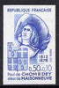 France 1972 Red Cross Fund - Paul de Chomedey (founder of Montreal) IMPERF colour trial in blue unmounted mint,,as SG 1951 (Yv 1706)