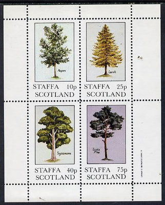 Staffa 1982 Trees (Aspen, Larch, Sycamore & Scots Pine) perf,set of 4 values (10p to 75p) unmounted mint