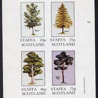 Staffa 1982 Trees (Aspen, Larch, Sycamore & Scots Pine) imperf,set of 4 values (10p to 75p) unmounted mint