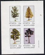 Staffa 1982 Trees (Aspen, Larch, Sycamore & Scots Pine) imperf,set of 4 values (10p to 75p) unmounted mint