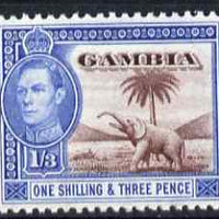 Gambia 1938-46 KG6 Elephant & Palm 1s3d unmounted mint SG 156a