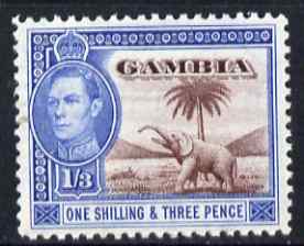 Gambia 1938-46 KG6 Elephant & Palm 1s3d unmounted mint SG 156a