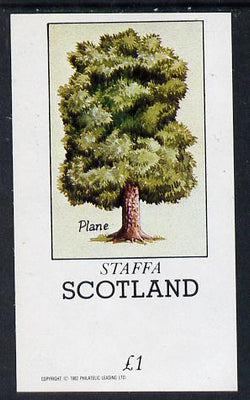 Staffa 1982 Trees (Plane) imperf souvenir sheet (£1 value) unmounted mint