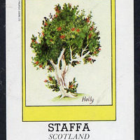 Staffa 1982 Trees (Holly) imperf deluxe sheet (£2 value) unmounted mint