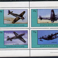 Staffa 1981 WW2 Aircraft #1 (FW 190, B17 Flying Fortress, P51 Mustang & Sunderland) perf,set of 4 values unmounted mint