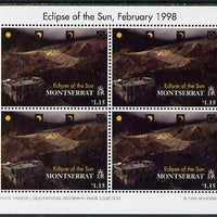 Montserrat 1998 Total Eclipse of the Sun $1.15 Lava flow perf sheetlet containing 4 values unmounted mint, SG 1107