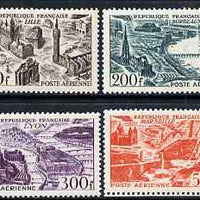 France 1949 Air set of 4, 100f, 200f, 300f & 500f unmounted mint except 200f which is lightly mounted, SG 1055-58